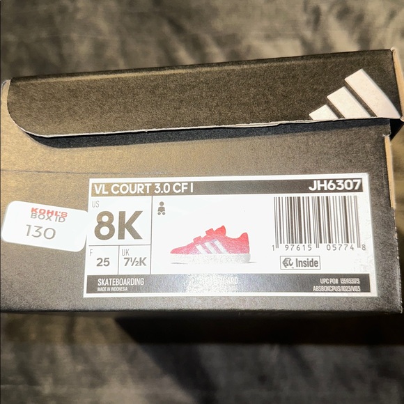 NWT Adidas VI Court 3.0 Red Core White Kids Shoes (Size 8) - Picture 8 of 8